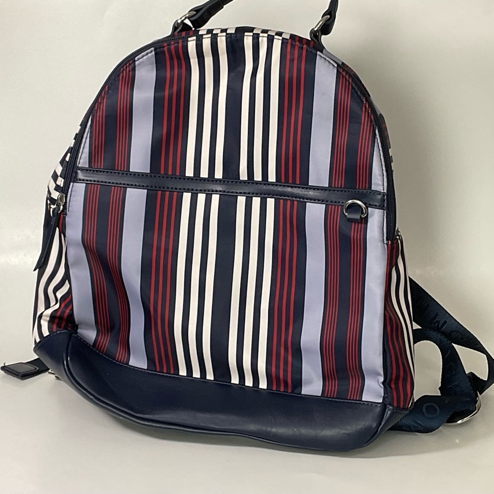 Tommy Hilfiger Striped Navy and Red Backpack